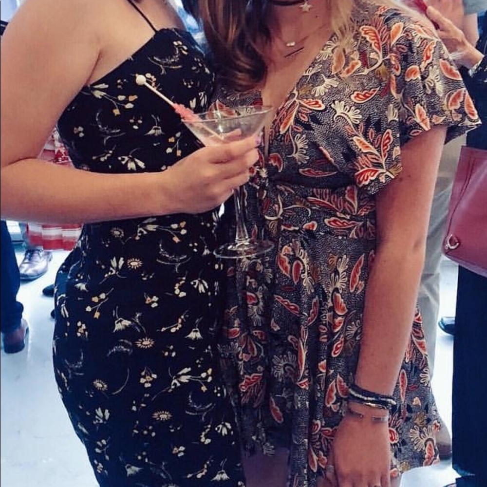 floral tie front romper